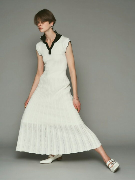 楽天市場 レーシープリーツニットワンピース Furfur ファーファー ワンピース ワンピースその他 ホワイト ブラック ブルー 送料無料 Rakuten Fashion Usagistore Usagionline公式ストア