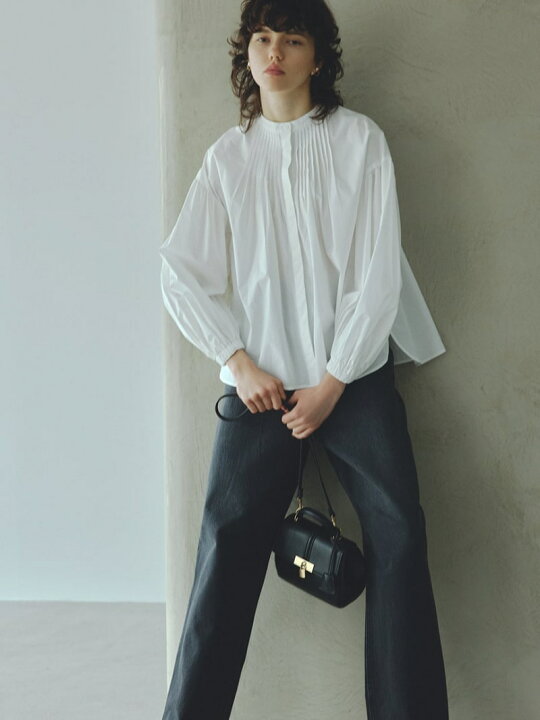 楽天市場】【SALE／50%OFF】ピンタックスタンドカラー袖ボリューム 