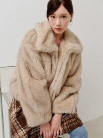 ファーショートコート SNIDEL スナイデル ジャケット・アウター その他のジャケット・アウター ベージュ【送料無料】[Rakuten Fashion]