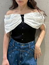[L.B CANDY STOCK]BIGリボンビジューニットトップス LILY BROWN リリーブラウン トップス ニット ブラウン ブラック ホワイト【送料無料】[Rakuten Fashion]