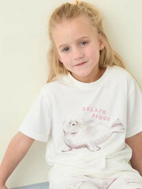 【SALE／30%OFF】【KIDS】【接触冷感】シーアニマル柄ワンポイントTシャツ gelato pique ジェラートピケ トップス カットソー・Tシャツ イエロー ピンク【RBA_E】[Rakuten Fashion]