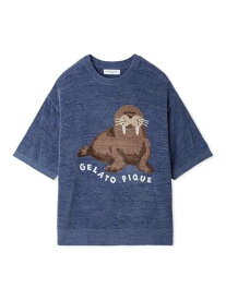 【SALE／30%OFF】【HOMME】【接触冷感】スムーズィーliteシーアニマルジャガードプルオーバー gelato pique ジェラートピケ トップス カットソー・Tシャツ イエロー ネイビー【RBA_E】【送料無料】[Rakuten Fashion]
