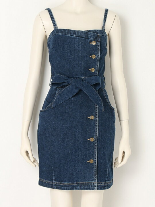 楽天市場 2wayデニムワンピース Lily Brown リリーブラウン ワンピース キャミワンピース ネイビー ホワイト ピンク 送料無料 Rakuten Fashion Usagistore Usagionline公式ストア