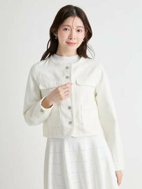 【SALE／40%OFF】ノーカラーデニムジャケット CELFORD セルフォード ジャケット・アウター テーラードジャケット・ブレザー ホワイト グレー【RBA_E】【送料無料】[Rakuten Fashion]