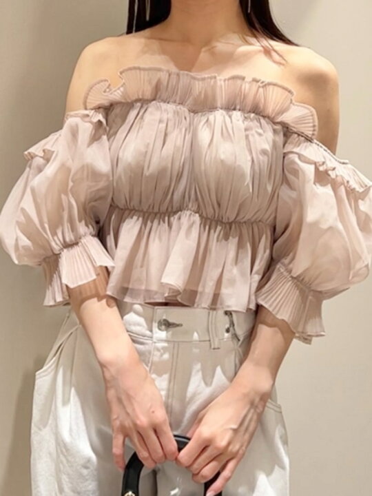 楽天市場】【SALE／30%OFF】Sustainableギャザーオフショルブラウス 