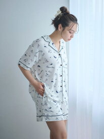 【SNIDEL HOME * 新木優子】カットプリントシャツ*ショートパンツセット SNIDEL HOME スナイデルホーム ワンピース・ドレス その他のワンピース・ドレス ベージュ ピンク ネイビー【送料無料】[Rakuten Fashion]