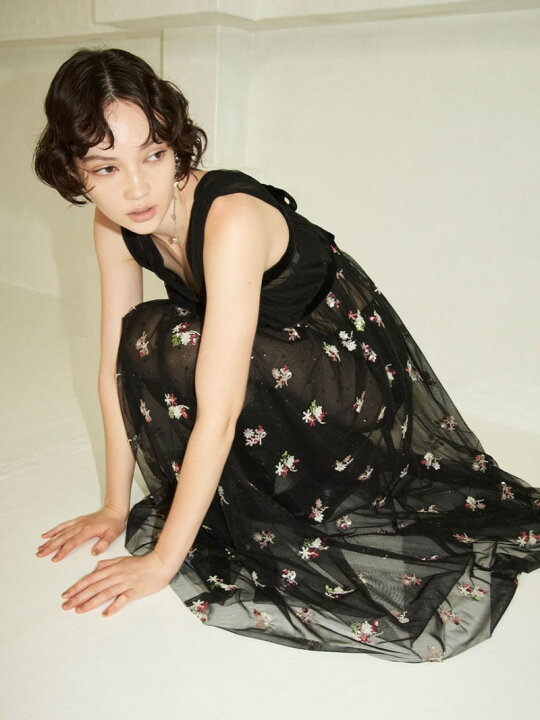 楽天市場】【SALE／50%OFF】[L.B CANDY STOCK]2WAYビーズ刺繍チュール 