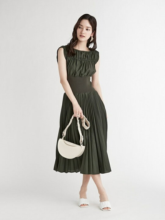 楽天市場 Sale 50 Off ウエストリブプリーツワンピース Celford セルフォード ワンピース ワンピースその他 グリーン ベージュ ブルー Rba E 送料無料 Rakuten Fashion Usagistore Usagionline公式ストア