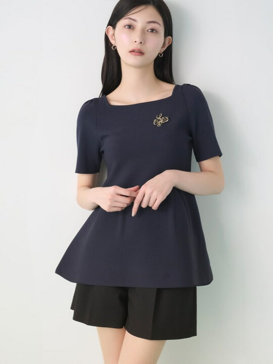 楽天市場】【SALE／50%OFF】スクエアネックペプラムニットプルオーバー  