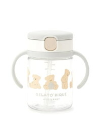 【BABY】ストローマグ gelato pique ジェラートピケ 食器・調理器具・キッチン用品 食器・皿 ホワイト ピンク[Rakuten Fashion]