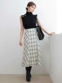 ロービングチェックミドルスカート SNIDEL スナイデル スカート ロング・マキシスカート グリーン【送料無料】[Rakuten Fashion]