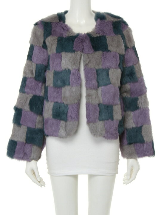 楽天市場】【SALE／40%OFF】パネルカラーラビットファーコート LILY 