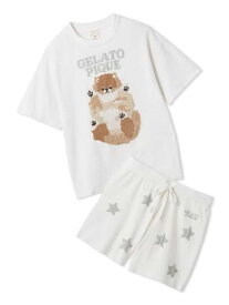 【ONLINE限定】ドッグジャガードプルオーバー&ショートパンツセット gelato pique ジェラートピケ インナー・ルームウェア その他のインナー・ルームウェア ピンク ベージュ【送料無料】[Rakuten Fashion]