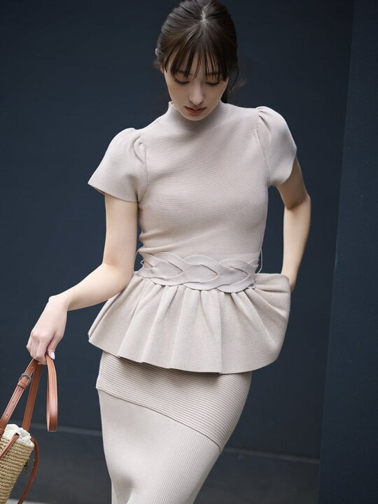 楽天市場】【SALE／30%OFF】キャップスリーブペプラムニット FRAY I.D  