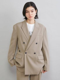ダブルブレストテーラードジャケット Mila Owen ミラオーウェン ジャケット・アウター テーラードジャケット・ブレザー グレー ピンク【先行予約】*【送料無料】[Rakuten Fashion]