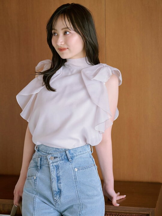 楽天市場】Sustainableリボンスリーブオーガンブラウス SNIDEL 