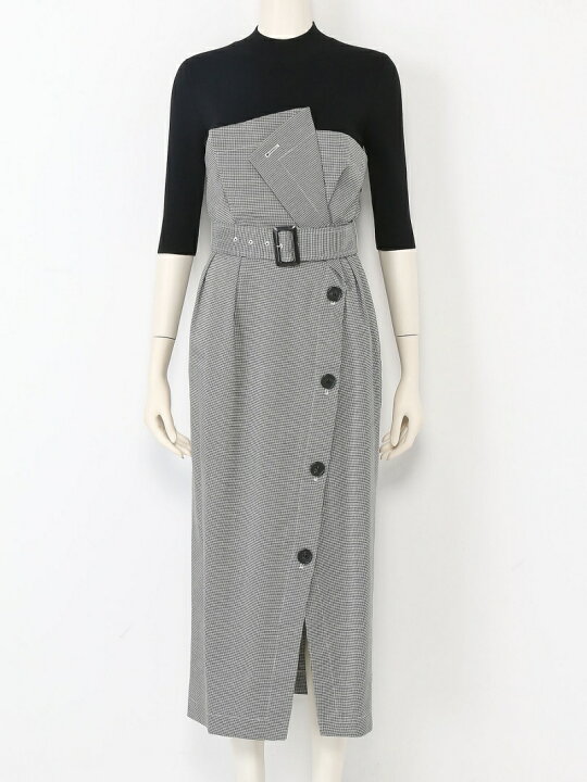 楽天市場】【SALE／40%OFF】ボタンハイウエストコンビワンピ FRAY I.D 