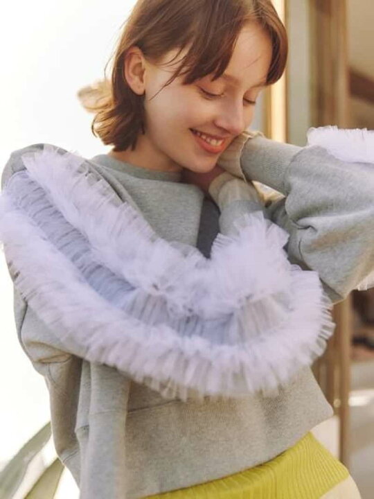 楽天市場】【SALE／50%OFF】チュールフリルスリーブスウェット FURFUR 