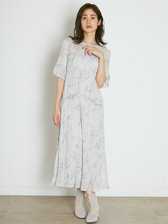 楽天市場】【SALE／50%OFF】マーブルフラワープリーツワンピース 
