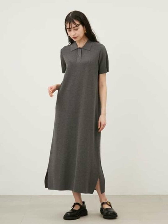 楽天市場】【SALE／40%OFF】ポロニットストレートロングワンピース  