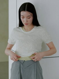 【洗える】ワッシャーニットT MIESROHE ミースロエ トップス ニット グレー ホワイト イエロー【送料無料】[Rakuten Fashion]
