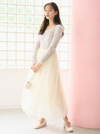 【Chacott】ベロア×チュールワンピース SNIDEL スナイデル ワンピース・ドレス ワンピース ホワイト ブラック【送料無料】[Rakuten Fashion]