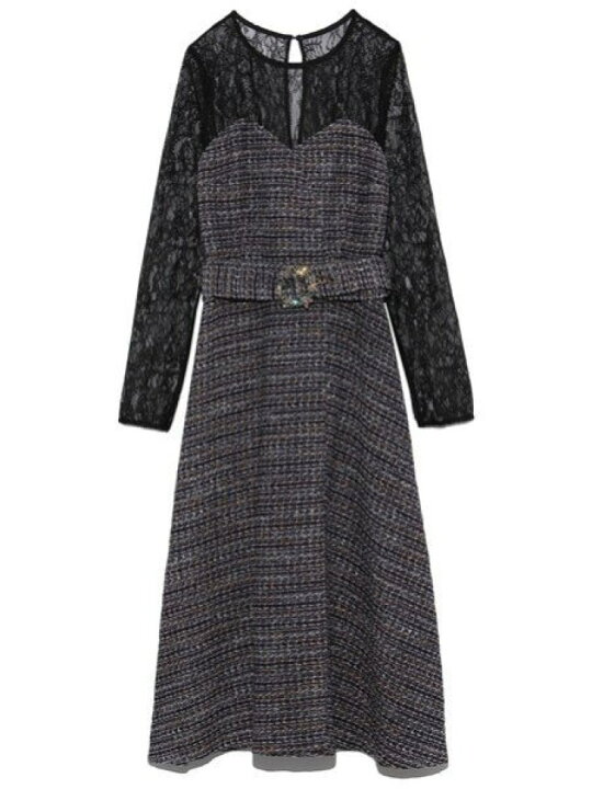 楽天市場】【SALE／45%OFF】レースコンビツイードコラボワンピース 