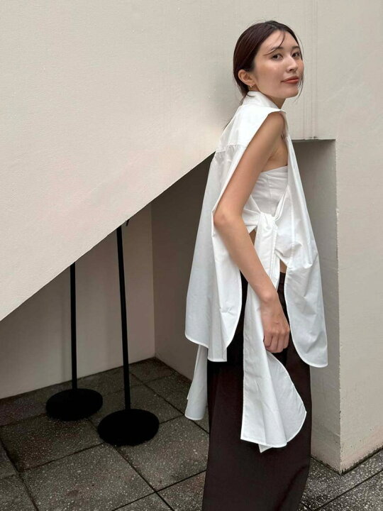 楽天市場】【SALE／70%OFF】サイドリボンノースリーブシャツ styling 