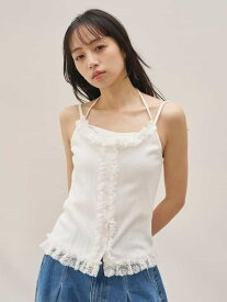 レイヤードキャミカットソー SNIDEL スナイデル トップス スウェット・トレーナー レッド ホワイト グレー【送料無料】[Rakuten Fashion]