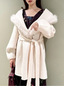 ファーフードニットコート SNIDEL スナイデル ジャケット・アウター その他のジャケット・アウター【送料無料】[Rakuten Fashion]