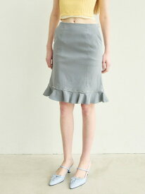 【SALE／50%OFF】スタッズフリルヘムミディスカート LILY BROWN リリーブラウン スカート ミディアムスカート ブラウン ネイビー グレー【RBA_E】【送料無料】[Rakuten Fashion]