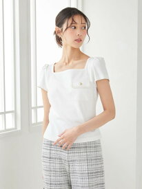 【洗える】トリムポケットTシャツ CELFORD セルフォード トップス カットソー・Tシャツ ホワイト ブラック【送料無料】[Rakuten Fashion]