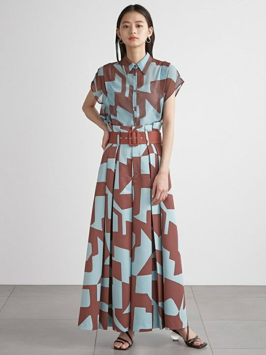 楽天市場】【SALE／30%OFF】アブストラクト柄ワイドパンツ LILY BROWN  