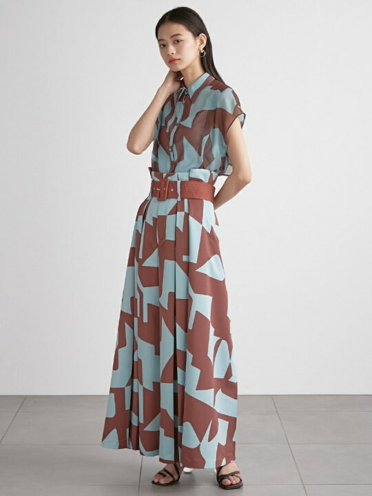 楽天市場】【SALE／30%OFF】アブストラクト柄ワイドパンツ LILY BROWN  