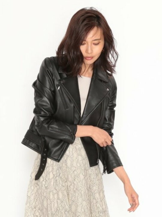 楽天市場】【SALE／50%OFF】エコレザーライダースジャケット SNIDEL 
