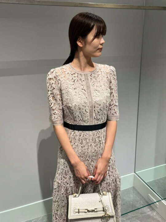極美品✨セルフォード ワンピース レース トリムポンチ フレア  