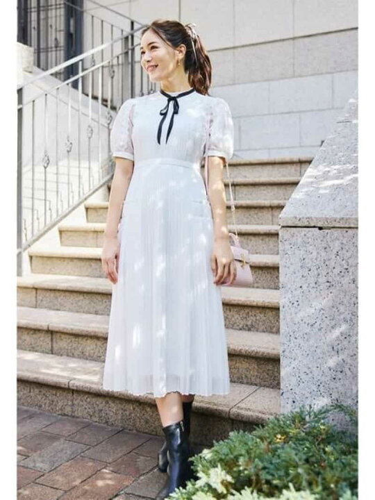 楽天市場】【SALE／30%OFF】シフォン*レースプリーツワンピース 
