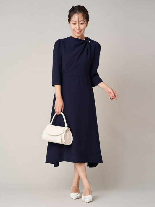楽天市場】【SALE／50%OFF】アシンメトリータックドレープワンピース 