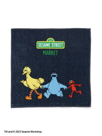 ヴィンテージアートハンドタオル SESAME STREET MARKET セサミストリートマーケット ファッション雑貨 ハンカチ・ハンドタオル ホワイト イエロー ネイビー[Rakuten Fashion]