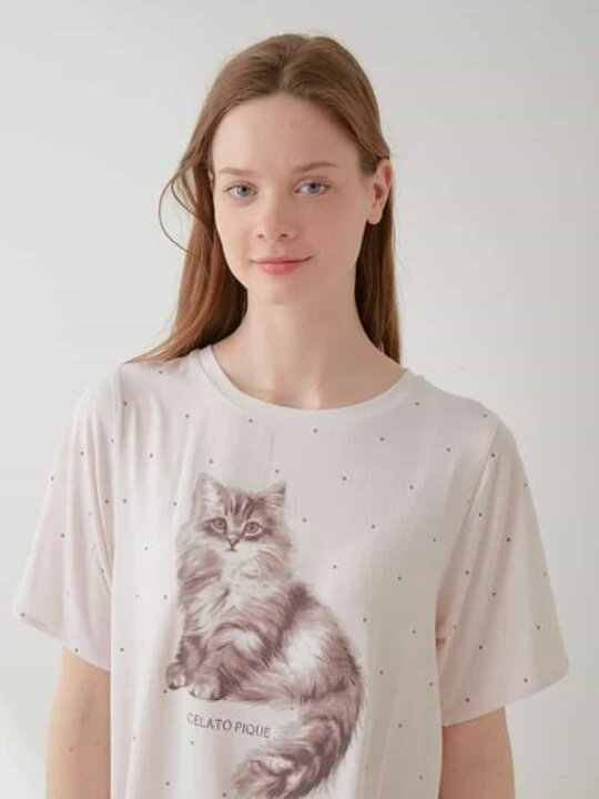 楽天市場】【SALE／30%OFF】【ONLINE限定】CATドット柄ワンポイントT 
