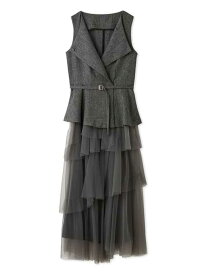 【00サイズあり】2wayジレ&チュールスカートセット FRAY I.D フレイ アイディー スカート ロング・マキシスカート グレー ベージュ【送料無料】[Rakuten Fashion]