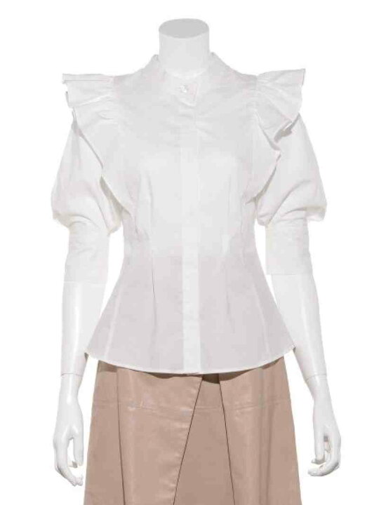 楽天市場】【SALE／50%OFF】Sustainableフリルスタンドカラーブラウス 