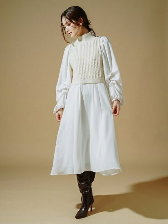 楽天市場】【SALE／60%OFF】ニットベストレイヤードワンピース CELFORD  