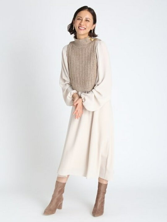 楽天市場】【SALE／60%OFF】ニットベストレイヤードワンピース CELFORD 
