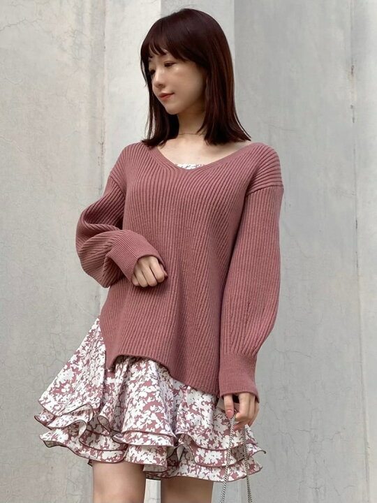 楽天市場】【SALE／50%OFF】デザインフリルレイヤードミニニット 