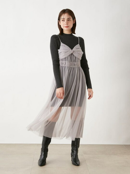 楽天市場】【SALE／50%OFF】チュールキャミ*ニットワンピース SNIDEL 