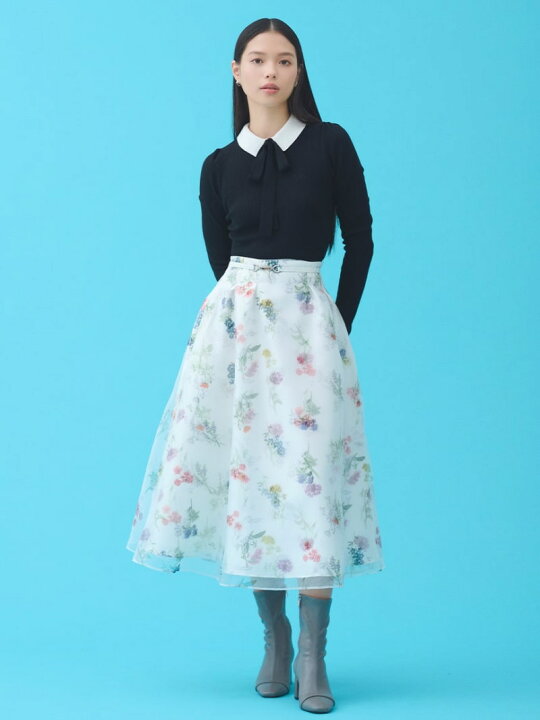 楽天市場】【SALE／50%OFF】ボウタイリボン衿付きニットプルオーバー 