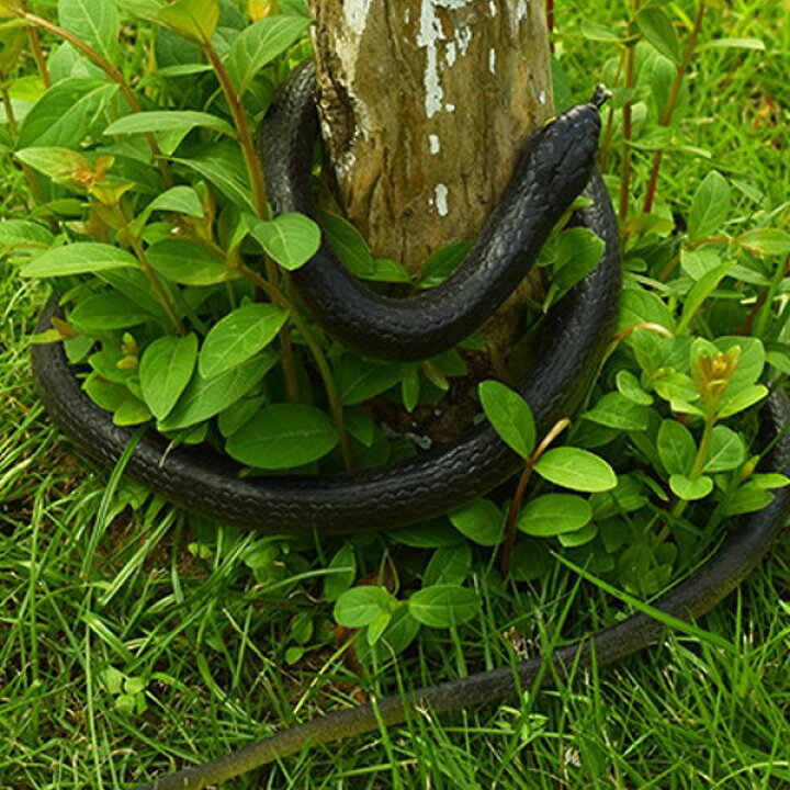 いたずらグッズ へび 蛇 ヘビ おもちゃ ゴム製 120cm 鳥対策 猿対策 黒裏白 良品家電