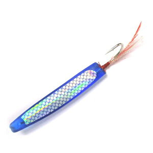 弓角 ブルー (ボディ8cm 針までの長さ10.5cm) 1個 鳥毛付