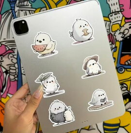 可愛い シマエナガ シール 1シート(1シートに9ピース) スマホ ノート しまえなが デザイン ランダム発送